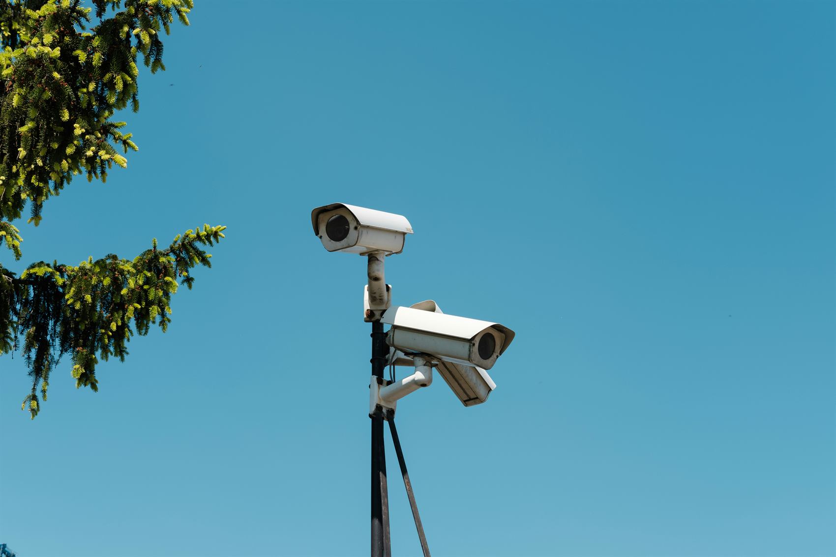 CCTV cameras mounted on a pole